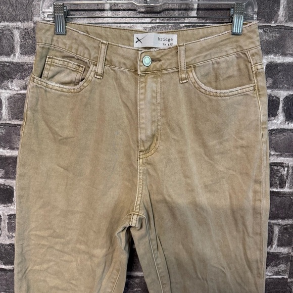 Bridge by Gly mom jeans red clay tan distressed raw hem - Picture 3 of 10